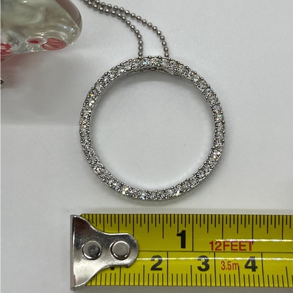 A Silver Tone Rhinestone Embellished Circle of Life Pendant Necklace - Picture 7 of 7
